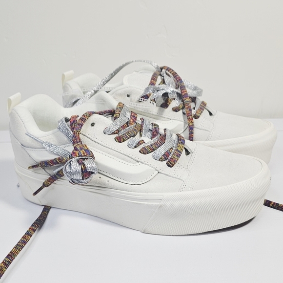 Vans Knu Stack White Platform Sneakers Women's Size 10 Men's Size 8.5 - Picture 3 of 11